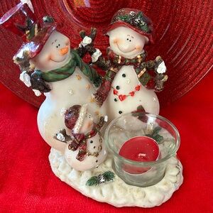 Snowman family tea holder ***